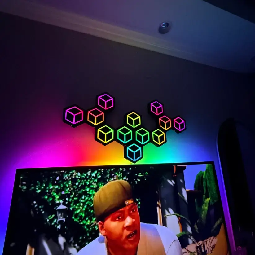 Glow Shape Hexagons – RGB LED Geometric Wall Lights for Gaming Room, TV Setup & Bedroom Decor Glow Shape Hexagons – RGB LED Geometric Wall Lights for Gaming Room, TV Setup & Bedroom Decor
