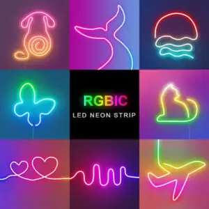 RGB Neon Strip LED Rope Light with App & Remote Control, Multicolour Ambient Lighting for Gaming Room, Bedroom & Wall Decor RGB Neon Strip LED Rope Light with App & Remote Control, Multicolour Ambient Lighting for Gaming Room, Bedroom & Wall Decor